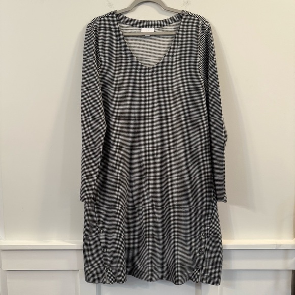 Women’s J. Jill Black and White Houndstooth tunic Dress size large - Picture 1 of 5